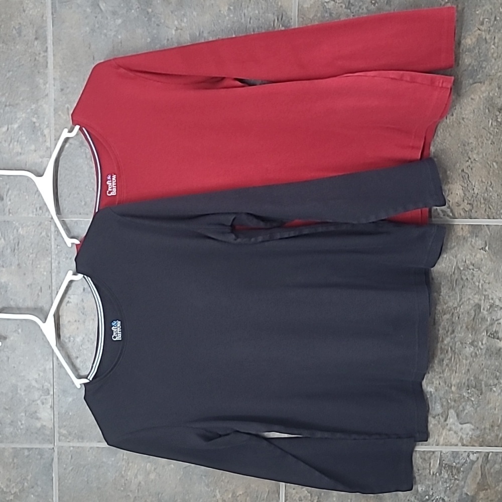 Croft & Barrow 2 Women's Crimson & Black Long Sleeve Tops
